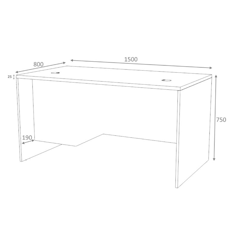 Γραφείο επαγγελματικό Venturo Megapap χρώμα ανθρακί - φυσικό οξιάς 150x80x75εκ.