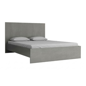 Κρεβάτι Troy Megapap χρώμα γκρι σκυροδέματος 150x200εκ.