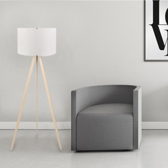 Φωτιστικό δαπέδου Rosling Megapap Mdf/ύφασμα Pvc χρώμα φυσικό/λευκό 38x21x140εκ. Φωτιστικό δαπέδου Rosling Megapap Mdf/ύφασμα Pvc χρώμα φυσικό/λευκό 38x21x140εκ.