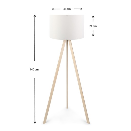 Φωτιστικό δαπέδου Rosling Megapap Mdf/ύφασμα Pvc χρώμα φυσικό/λευκό 38x21x140εκ. Φωτιστικό δαπέδου Rosling Megapap Mdf/ύφασμα Pvc χρώμα φυσικό/λευκό 38x21x140εκ.