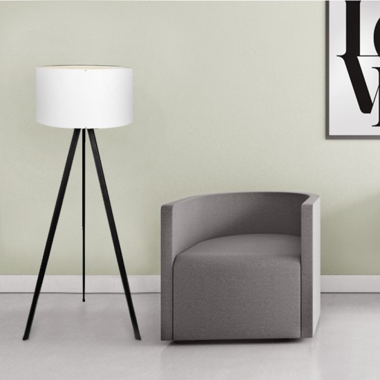 Φωτιστικό δαπέδου Rosling Megapap Mdf/ύφασμα Pvc χρώμα μαύρο - λευκό 38x38x140εκ. Φωτιστικό δαπέδου Rosling Megapap Mdf/ύφασμα Pvc χρώμα μαύρο - λευκό 38x38x140εκ.