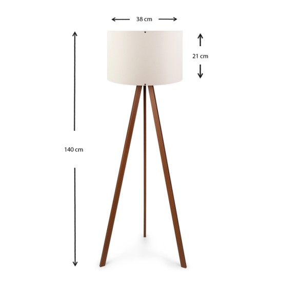 Φωτιστικό δαπέδου Rosling Megapap Mdf/ύφασμα Pvc χρώμα καρυδί/μπεζ 38x21x140εκ. Φωτιστικό δαπέδου Rosling Megapap Mdf/ύφασμα Pvc χρώμα καρυδί/μπεζ 38x21x140εκ.