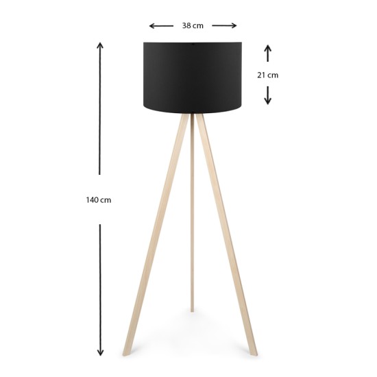 Φωτιστικό δαπέδου Rosling Megapap Mdf/ύφασμα Pvc χρώμα φυσικό/μαύρο 38x21x140εκ. Φωτιστικό δαπέδου Rosling Megapap Mdf/ύφασμα Pvc χρώμα φυσικό/μαύρο 38x21x140εκ.