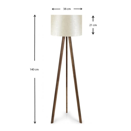 Φωτιστικό δαπέδου Rosling Megapap Mdf/ύφασμα Pvc χρώμα καρυδί/μπεζ 38x21x140εκ. Φωτιστικό δαπέδου Rosling Megapap Mdf/ύφασμα Pvc χρώμα καρυδί/μπεζ 38x21x140εκ.