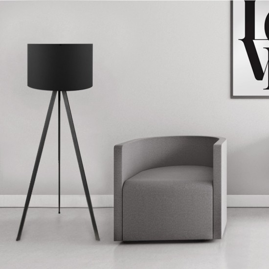 Φωτιστικό δαπέδου Rosling Megapap Mdf/ύφασμα Pvc χρώμα μαύρο 38x21x140εκ. Φωτιστικό δαπέδου Rosling Megapap Mdf/ύφασμα Pvc χρώμα μαύρο 38x21x140εκ.