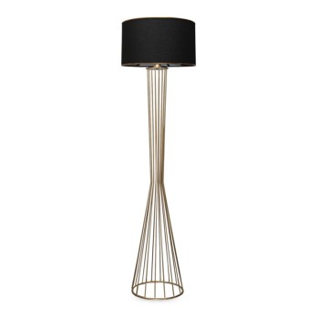 Φωτιστικό δαπέδου Clarke Megapap μέταλλο/ύφασμα χρώμα χρυσό/μαύρο 38x21x155εκ.