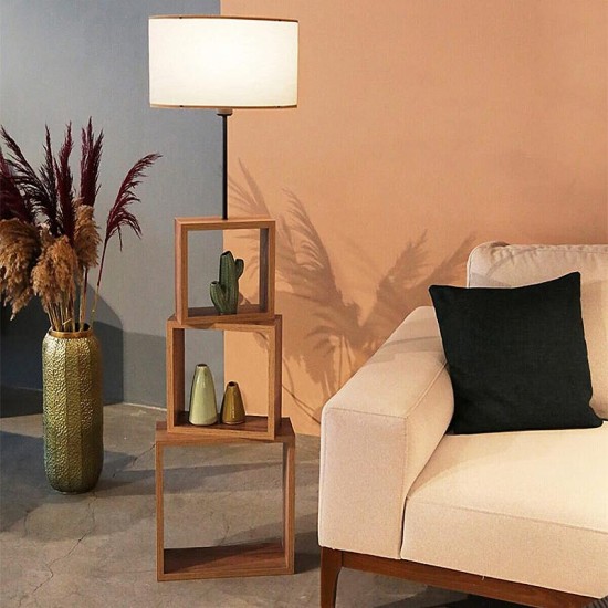 Φωτιστικό δαπέδου Claude Megapap Mdf/fabric Pvc χρώμα καφέ/μπεζ 37x20x140εκ. Φωτιστικό δαπέδου Claude Megapap Mdf/fabric Pvc χρώμα καφέ/μπεζ 37x20x140εκ.