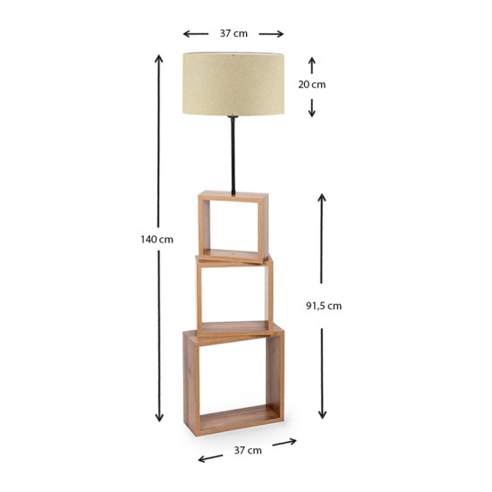 Φωτιστικό δαπέδου Claude Megapap Mdf/fabric Pvc χρώμα καφέ/μπεζ 37x20x140εκ. Φωτιστικό δαπέδου Claude Megapap Mdf/fabric Pvc χρώμα καφέ/μπεζ 37x20x140εκ.