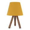 Φωτιστικό επιτραπέζιο Lander Megapap E27 ύφασμα Pvc - ξύλο χρώμα κίτρινο - καφέ 22x17x33εκ.