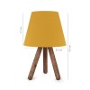 Φωτιστικό επιτραπέζιο Lander Megapap E27 ύφασμα Pvc - ξύλο χρώμα κίτρινο - καφέ 22x17x33εκ.