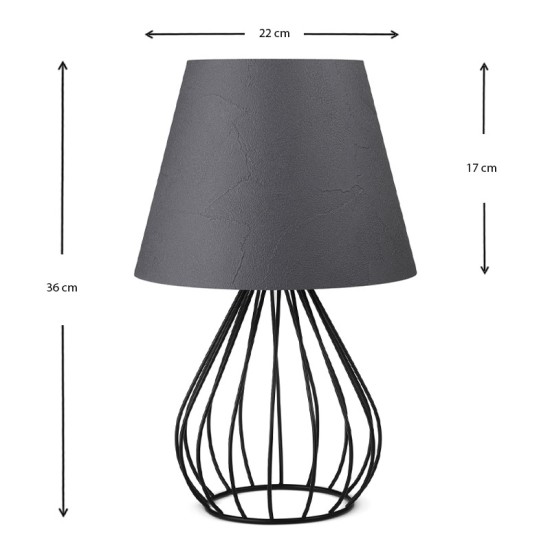 Φωτιστικό επιτραπέζιο Akerlind Megapap ύφασμα Pvc/μέταλλο χρώμα ανθρακί/μαύρο 22x17x36εκ. Φωτιστικό επιτραπέζιο Akerlind Megapap ύφασμα Pvc/μέταλλο χρώμα ανθρακί/μαύρο 22x17x36εκ.