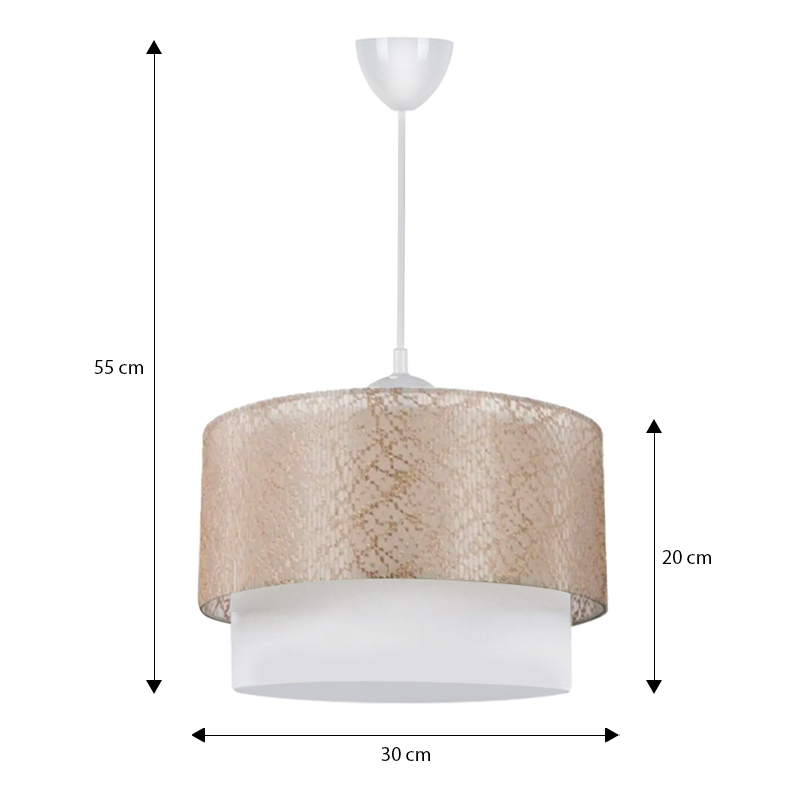 Φωτιστικό οροφής Whitehouse Megapap υφασμάτινο μονόφωτο χρώμα χρυσό 30x20x55εκ.