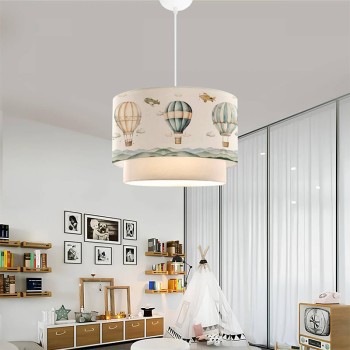 Φωτιστικό οροφής Goofy Megapap υφασμάτινο μονόφωτο με χαριτωμένα αερόστατα 30x20x70εκ.