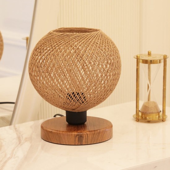 Φωτιστικό επιτραπέζιο Bonnie Megapap E27 κλωστή/Mdf χρώμα φυσικό/καφέ 19x15x22εκ. Φωτιστικό επιτραπέζιο Bonnie Megapap E27 κλωστή/Mdf χρώμα φυσικό/καφέ 19x15x22εκ.