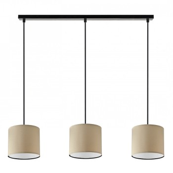 Φωτιστικό οροφής Morris Megapap E27 υφασμάτινο τρίφωτο χρώμα καφέ 55x15x70εκ.