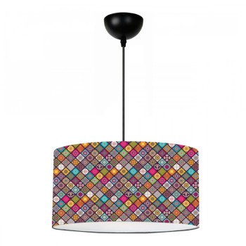 Φωτιστικό οροφής Alamea Megapap E27 υφασμάτινο μονόφωτο πολύχρωμο Φ38x70εκ.