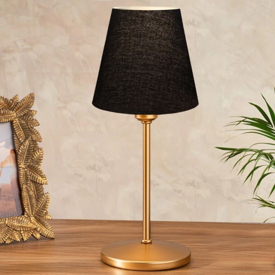 Φωτιστικό επιτραπέζιο Santo Megapap E27 ύφασμα Pvc χρώμα μαύρο - χρυσό Ø13x37εκ. Φωτιστικό επιτραπέζιο Santo Megapap E27 ύφασμα Pvc χρώμα μαύρο - χρυσό Ø13x37εκ.