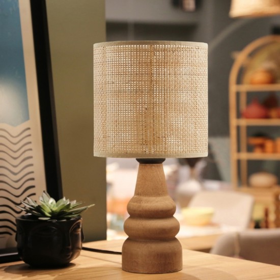 Φωτιστικό επιτραπέζιο Tino Megapap E27 pe rattan - ξύλο χρώμα φυσικό Ø15x32εκ. Φωτιστικό επιτραπέζιο Tino Megapap E27 pe rattan - ξύλο χρώμα φυσικό Ø15x32εκ.