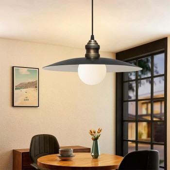 Φωτιστικό οροφής Amara Megapap E27 μεταλλικό μονόφωτο χρώμα μαύρο Ø38x100εκ.