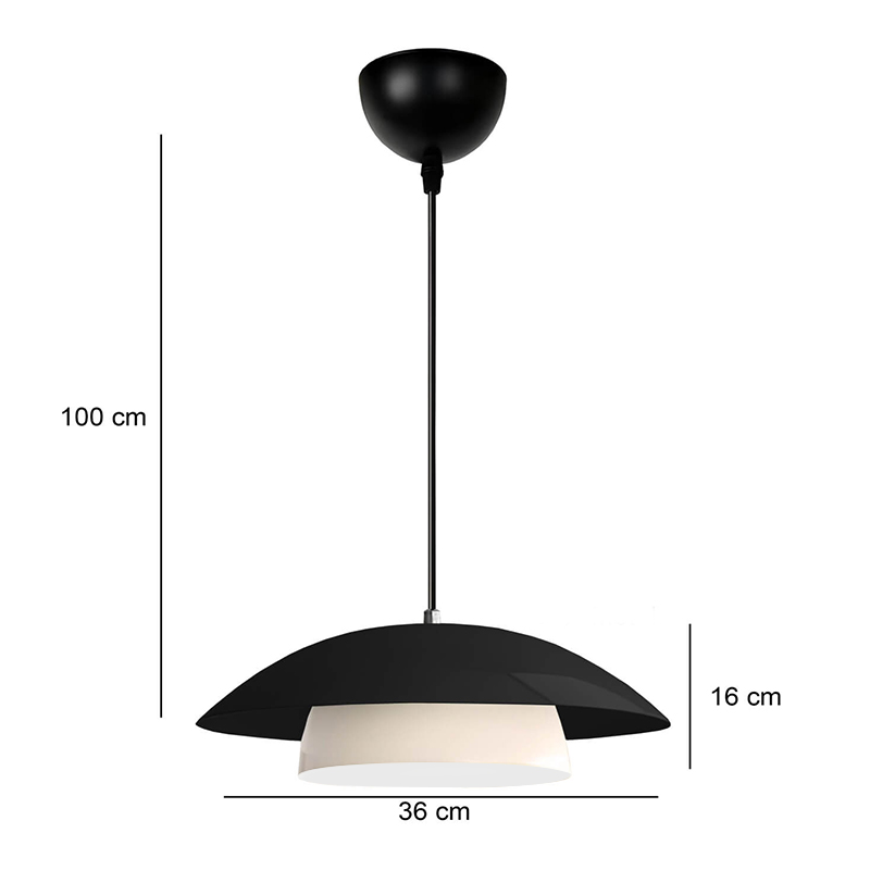Φωτιστικό οροφής Eliora Megapap E27 μεταλλικό μονόφωτο χρώμα μαύρο Ø36x100εκ.