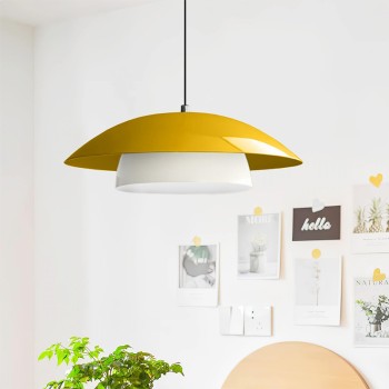 Φωτιστικό οροφής Eliora Megapap E27 μεταλλικό μονόφωτο χρώμα κίτρινο Ø36x100εκ.
