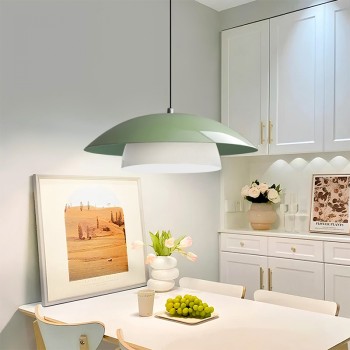 Φωτιστικό οροφής Eliora Megapap E27 μεταλλικό μονόφωτο χρώμα μέντα Ø36x100εκ.