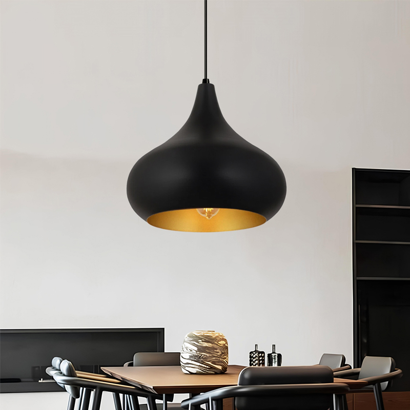 Φωτιστικό οροφής Meril Megapap E27 μεταλλικό μονόφωτο χρώμα μαύρο Ø33x100εκ.