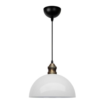 Φωτιστικό οροφής Tomas Megapap E27 μεταλλικό μονόφωτο χρώμα λευκό Ø25x100εκ.