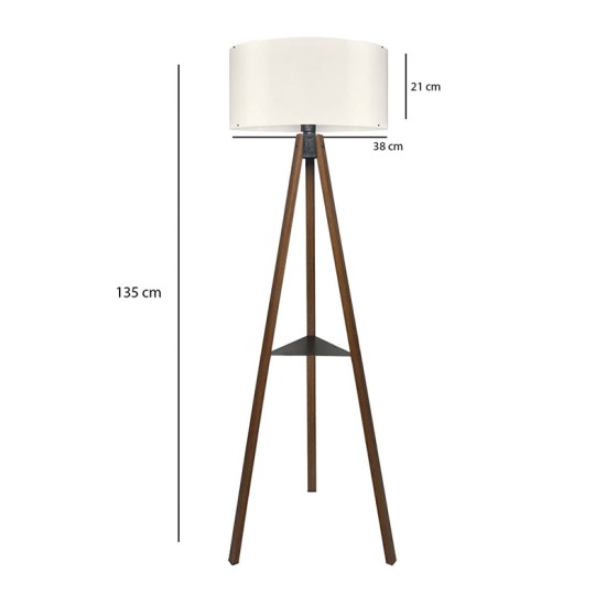 Φωτιστικό δαπέδου Thomas Megapap E27 Mdf/ύφασμα Pvc χρώμα καρυδί - κρεμ 38x38x135εκ. Φωτιστικό δαπέδου Thomas Megapap E27 Mdf/ύφασμα Pvc χρώμα καρυδί - κρεμ 38x38x135εκ.