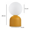 Φωτιστικό επιτραπέζιο Albus Megapap E14 μεταλλικό - γυάλινο χρώμα μουσταρδί - λευκό Ø13x28εκ.