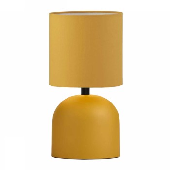 Φωτιστικό επιτραπέζιο Nehora Megapap E27 μεταλλικό - ύφασμα Pvc χρώμα κίτρινο Ø15x30εκ.
