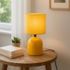 Φωτιστικό επιτραπέζιο Nehora Megapap E27 μεταλλικό - ύφασμα Pvc χρώμα κίτρινο Ø15x30εκ.