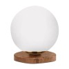 Φωτιστικό επιτραπέζιο Onda Megapap E27 ξύλινο -  γυάλινο χρώμα φυσικό - λευκό Ø15x22εκ.