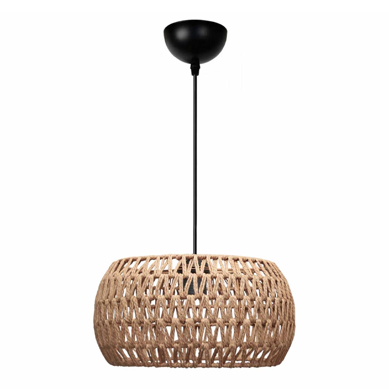 Φωτιστικό οροφής Miranda Megapap E27 από σχοινί μονόφωτο χρώμα φυσικό Ø30x70εκ.