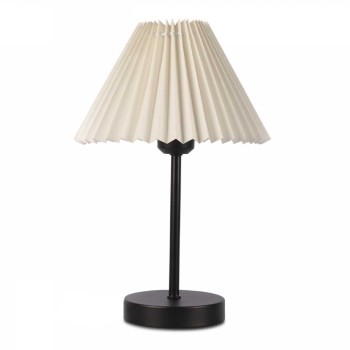 Φωτιστικό επιτραπέζιο Floi Megapap E27 μεταλλικό - ύφασμα Pvc χρώμα κρεμ Ø22x36εκ.