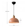 Φωτιστικό οροφής Talis Megapap E27 μεταλλικό μονόφωτο χρώμα salmon Ø25x100εκ.