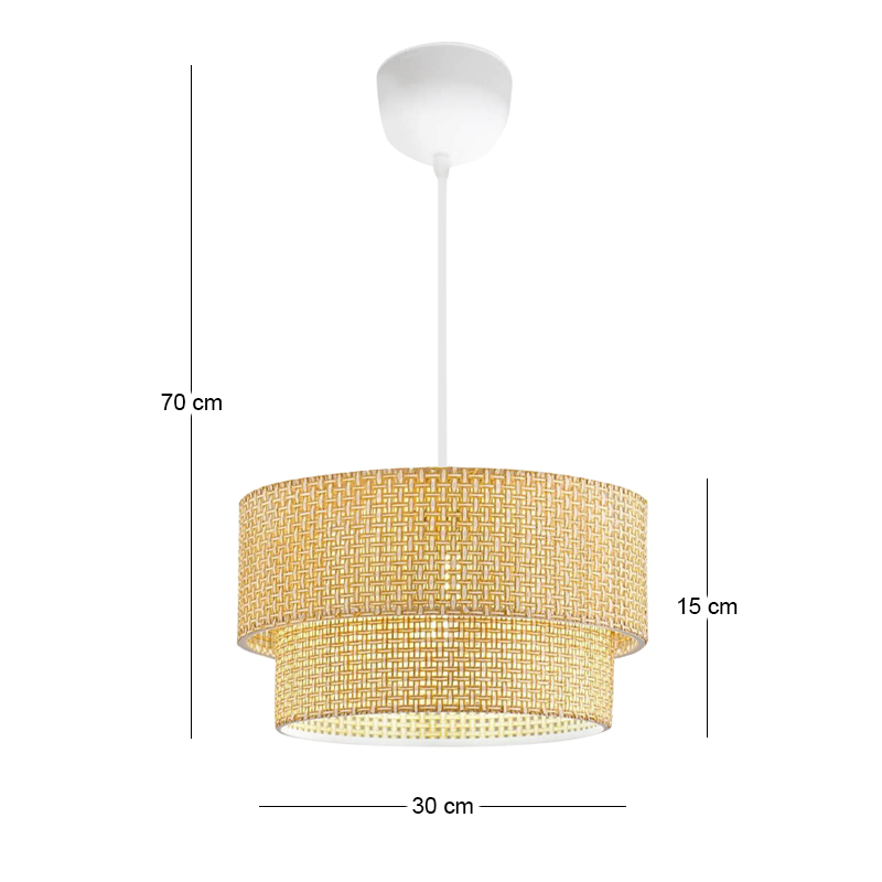 Φωτιστικό οροφής Sora Megapap E27 ύφασμα PVC μονόφωτο χρώμα μπεζ Ø30x70εκ.