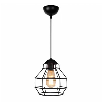 Φωτιστικό οροφής Rilo Megapap E27 μεταλλικό μονόφωτο χρώμα μαύρο Ø16x100εκ.