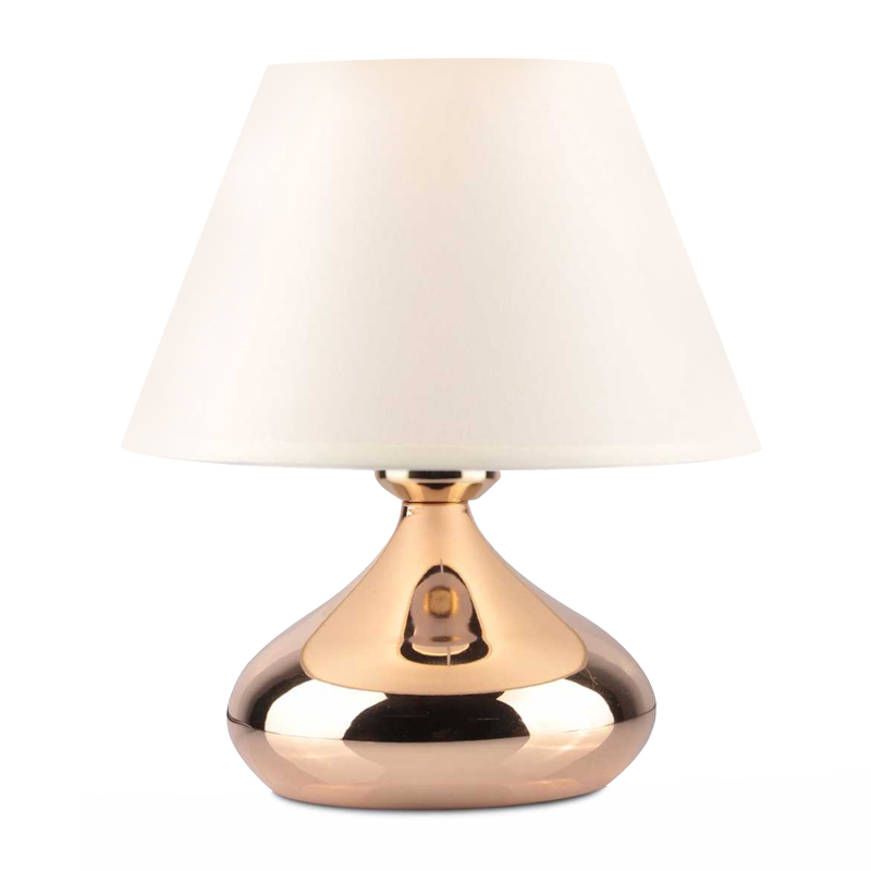 Φωτιστικό επιτραπέζιο Luvia Megapap E27 μεταλλικό - ύφασμα Pvc χρώμα χρυσό - κρεμ Ø22x25εκ.