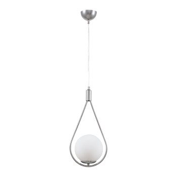 Φωτιστικό οροφής Shemesh Megapap E27  μεταλλικό μονόφωτο χρώμα ασημί 20x20x85εκ.