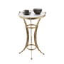 Βοηθητικό τραπεζάκι Venezia Megapap μεταλλικό - Mdf χρώμα χρυσό - λευκό εφέ μαρμάρου 35x35x59εκ.