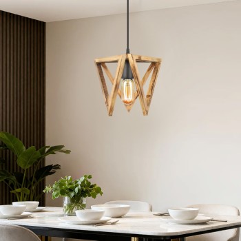 Φωτιστικό οροφής Nexo Megapap E27 ξύλινο μονόφωτο χρώμα φυσικό 24x21x70εκ.