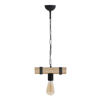 Φωτιστικό οροφής Vero Megapap E27 ξύλινο μονόφωτο χρώμα φυσικό - μαύρο 25x8x65εκ.