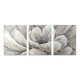 Πίνακας σε καμβά Silver Flowers Megapap τρίπτυχος ψηφιακής εκτύπωσης 126x55x3εκ.