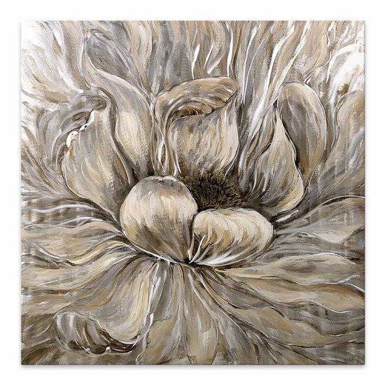 Πίνακας σε καμβά Golden Flowers Megapap ψηφιακής εκτύπωσης 50x50x3εκ.