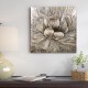 Πίνακας σε καμβά Golden Flowers Megapap ψηφιακής εκτύπωσης 50x50x3εκ.