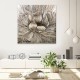 Πίνακας σε καμβά Golden Flowers Megapap ψηφιακής εκτύπωσης 100x100x3εκ.