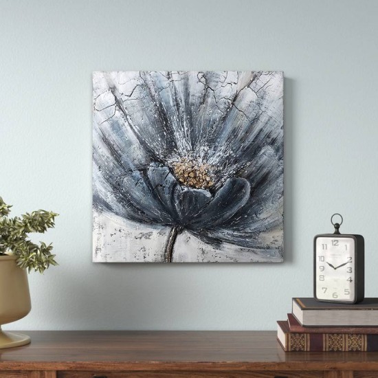 Πίνακας σε καμβά Blue Flower Megapap ψηφιακής εκτύπωσης 50x50x3εκ.