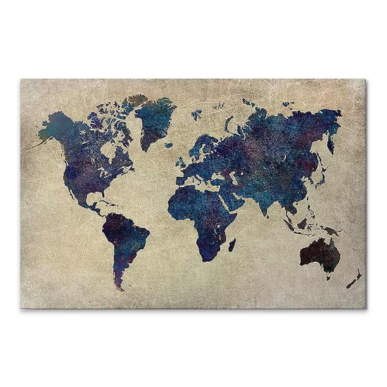 Πίνακας σε καμβά World Map Megapap ψηφιακής εκτύπωσης 75x50x3εκ.