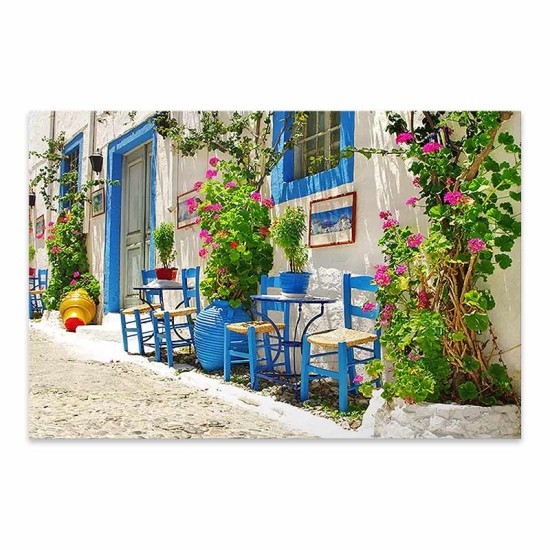 Πίνακας σε καμβά Greek Street Tavern Megapap ψηφιακής εκτύπωσης 60x40x3εκ.